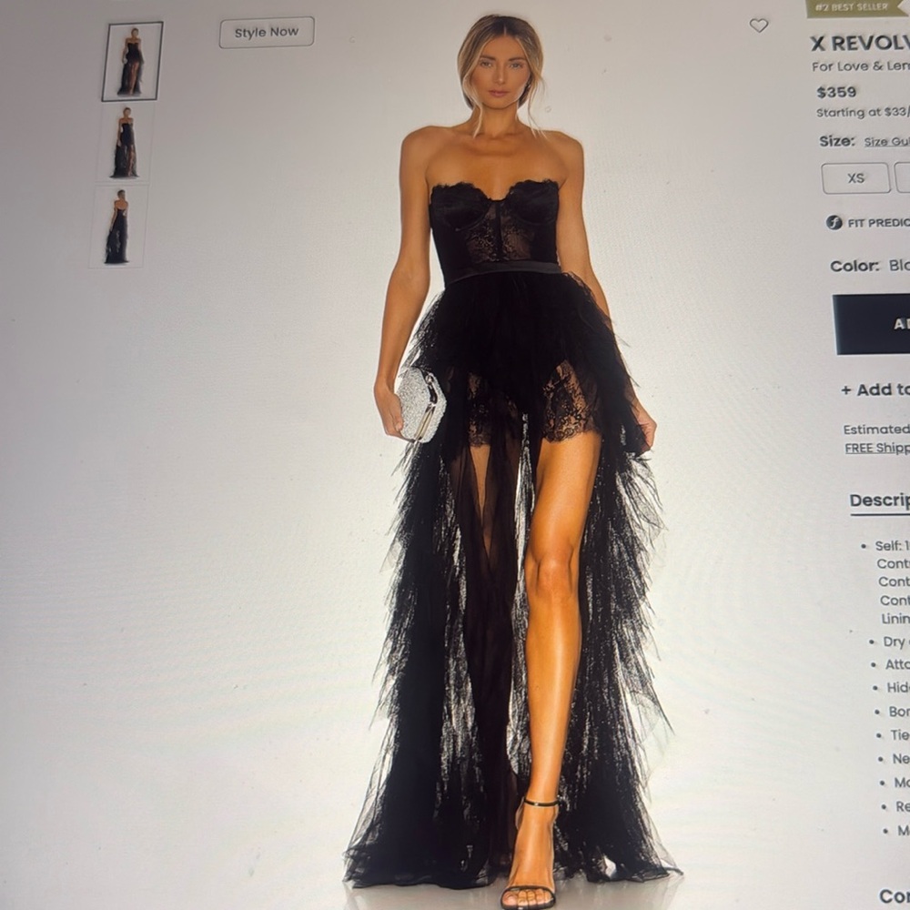 For Love and Lemons 🍋 Bustier Gown, NWT